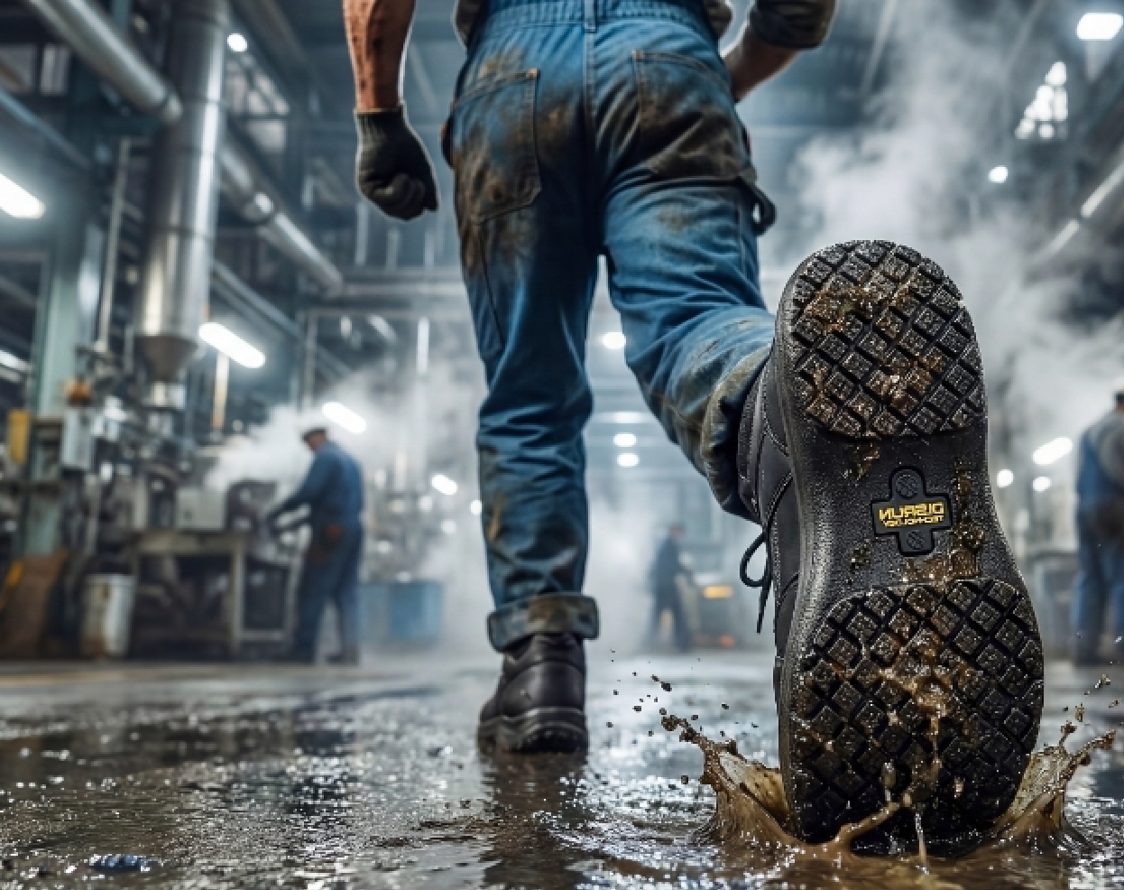 Chaussure ADHERA en milieu industriel